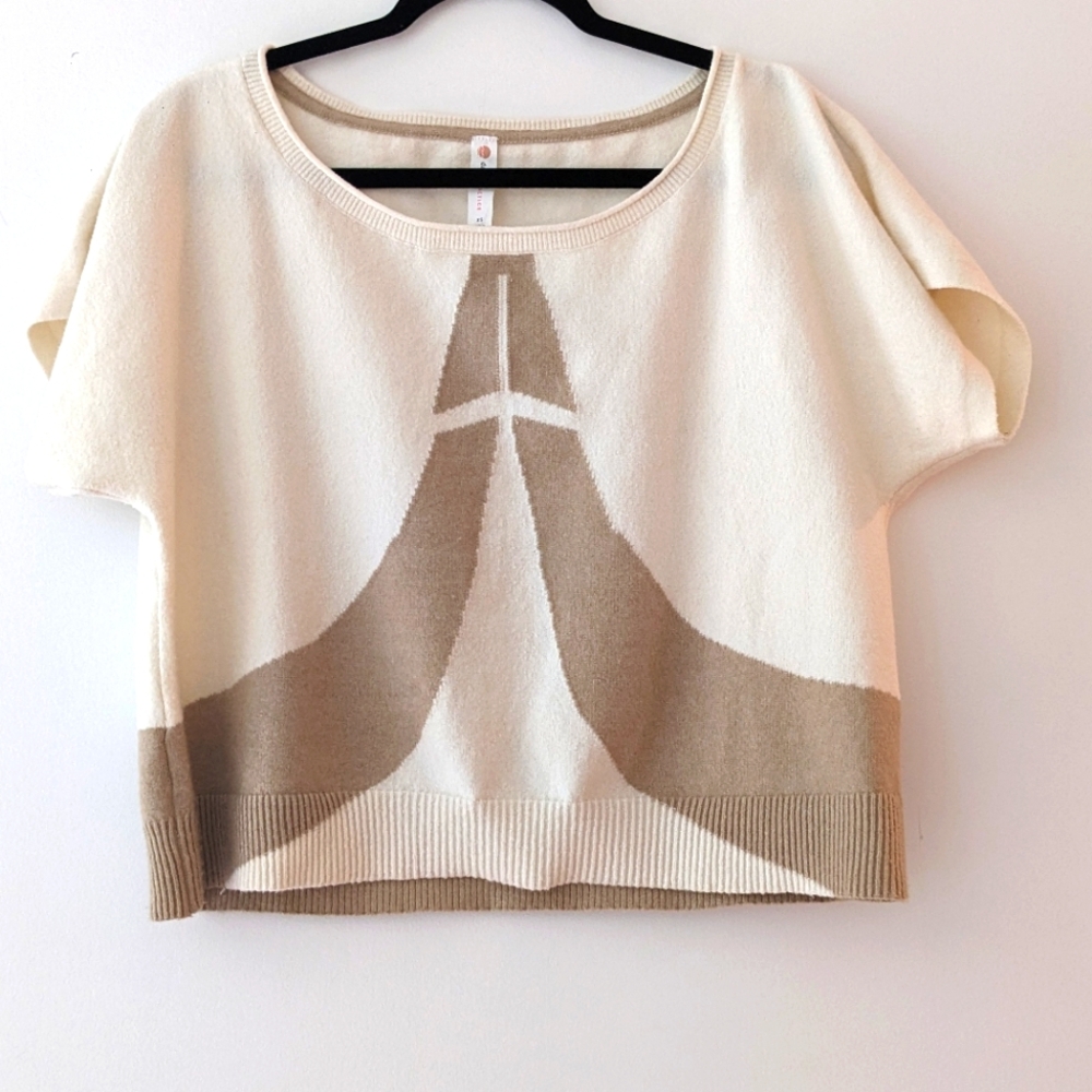 Elegant Cream and Tan Women's Sweater